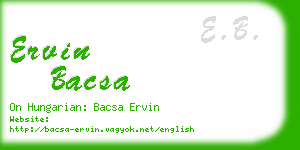 ervin bacsa business card